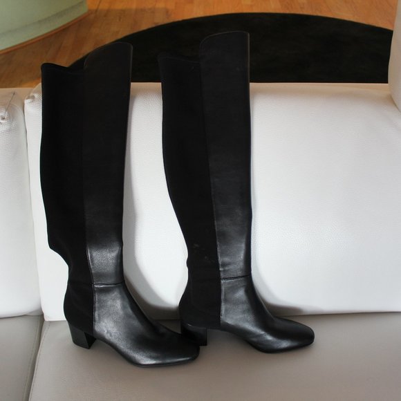 STUART WEITZMAN GILLIAN 60 CITY BOOT OVER THE KNEE BOOTS BLACK 9 W DUST BAG $790